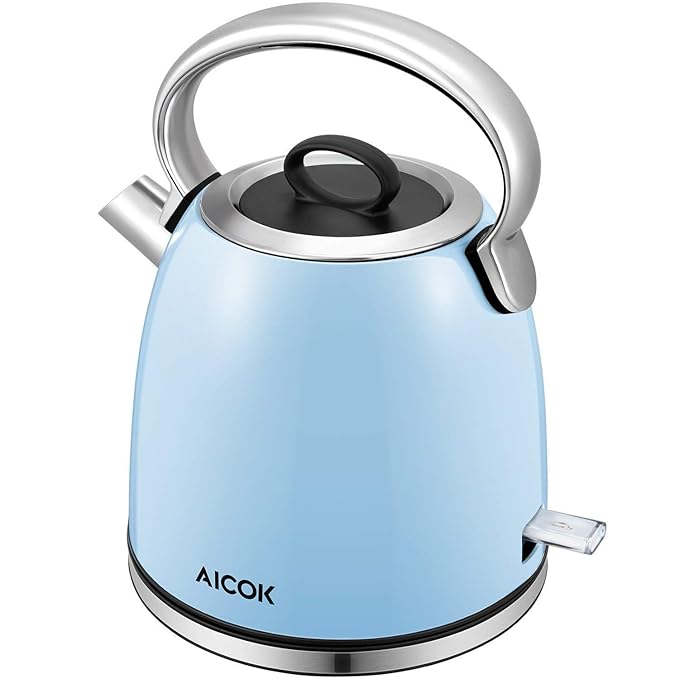 Electric Kettle Aicok 1500W, 1.7Liter Brushed Stainless Steel Kettle