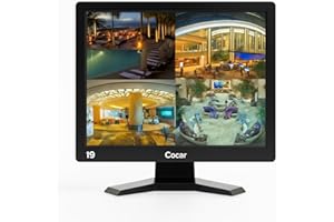 19" CCTV Monitor with VGA HDMI AV BNC Audio in/Out Ports 4:3 Built-in Speaker (LED Backlight) LCD Display Screen with USB Dri