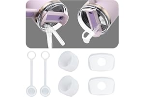 TQRR 2Sets Silicone Spill Proof Stopper for Stanley 40/30 oz Quencher H2.0 Tumbler with Handle for Stanley Cup Accessories Including 2 Straw Cover Cap, 2 Round Leak Stopper 2 Square Spill Stoppers