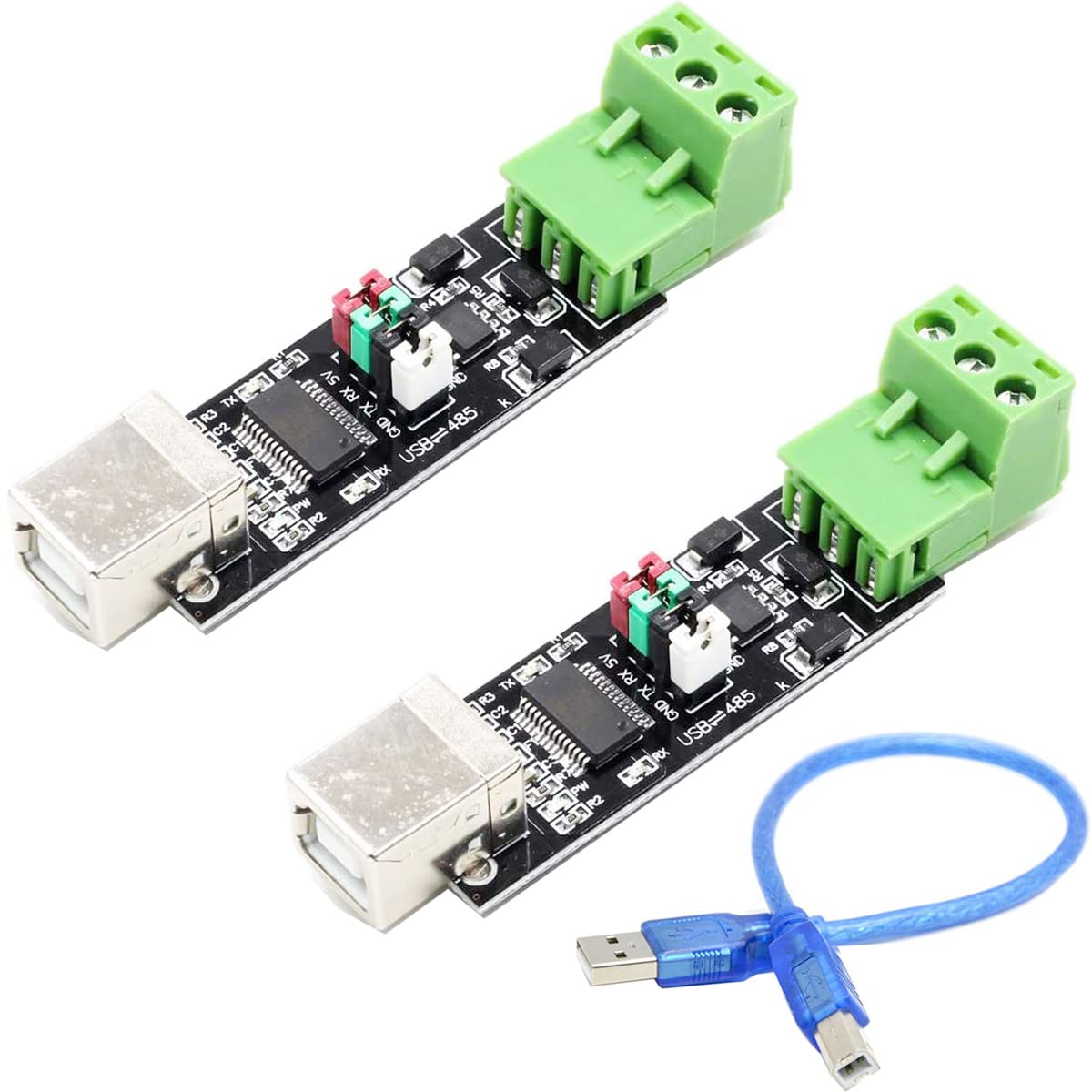 Youmile 2 pcs USB to TTL/RS485 TTL Serial Converter Adapter module FTDI Interface Board FT232RL Module with USB 2.0 B-USB cable