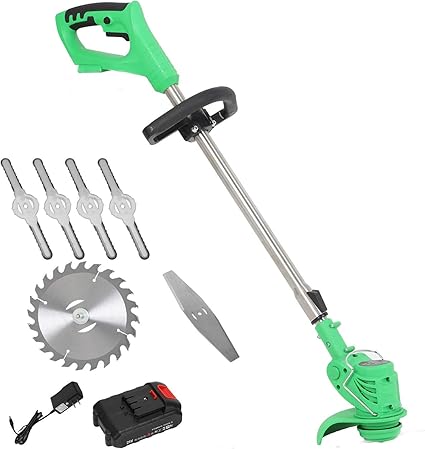 Amazon Com Nandan Electric Grass Trimmer Edger Lawn Mower 21v 3000mah Lithium Ion Cordless Weed Brush Cutter Kit Pruning Cutter Garden Tools With Replace Blade Home Kitchen