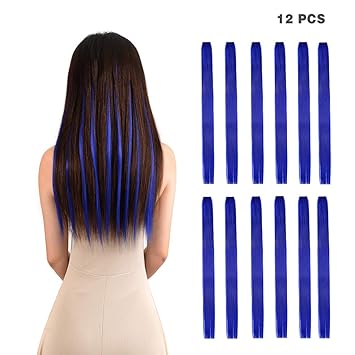Amygirl 22 100g Blue Straight 12 Pieces Party Highlights