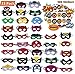 Superhero Masks 33pcs Plus 105 Stickers Party Favors for Kids Cosplay Felt and Elastic, Superheroes Birthday Party Masks with 33 Different Types Perfect for Children