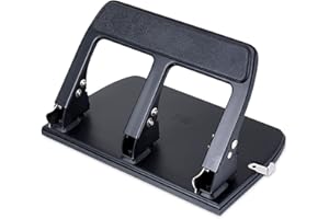 Officemate Heavy Duty 3 Hole Punch with Padded Handle, 40-Sheet Capacity, Black (90089)