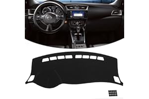 KEYOOG Dashboard Cover Dash Mat Fit for Ni-ssan Sentra 2019-2013 (Without HUD Models),Car Dash Board Mat Anti-Glare Carpet,Non-Slip Pad Sunshield Protector (Black)