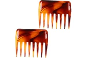 Healifty 2Pcs Wide Tooth Combs for Detangling Thick Curly Hair Smooth Rounded Teeth Hair Styling Tools