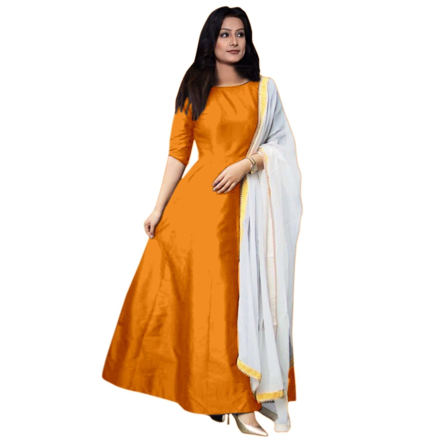 long gowns with dupatta