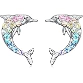 Cat Dinosaur Dragon Horse Stud Earrings for Women,Animal Wolf Sloth Fox LLama Butterfly Earrings Gifts Jewelry