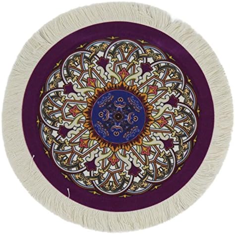 Kotoyas Oriental Round Carpet Mouse Pad, Woven Rug Mouse Mat (Violet)