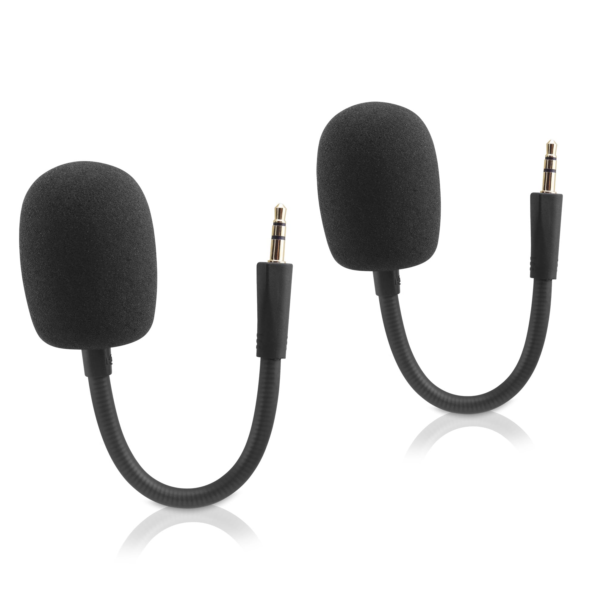 LEFXMOPHY 2-Pack Mic Replacement for Razer Blackshark V3, V3 PRO, V3 X (2025 Version) Game Headset Accessories 3.5mm Detachable Gaming Boom Microphone Piece, Black