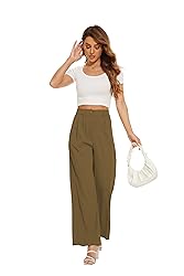 FUNYYZO Women's Wide Leg Pants High Elastic Waisted