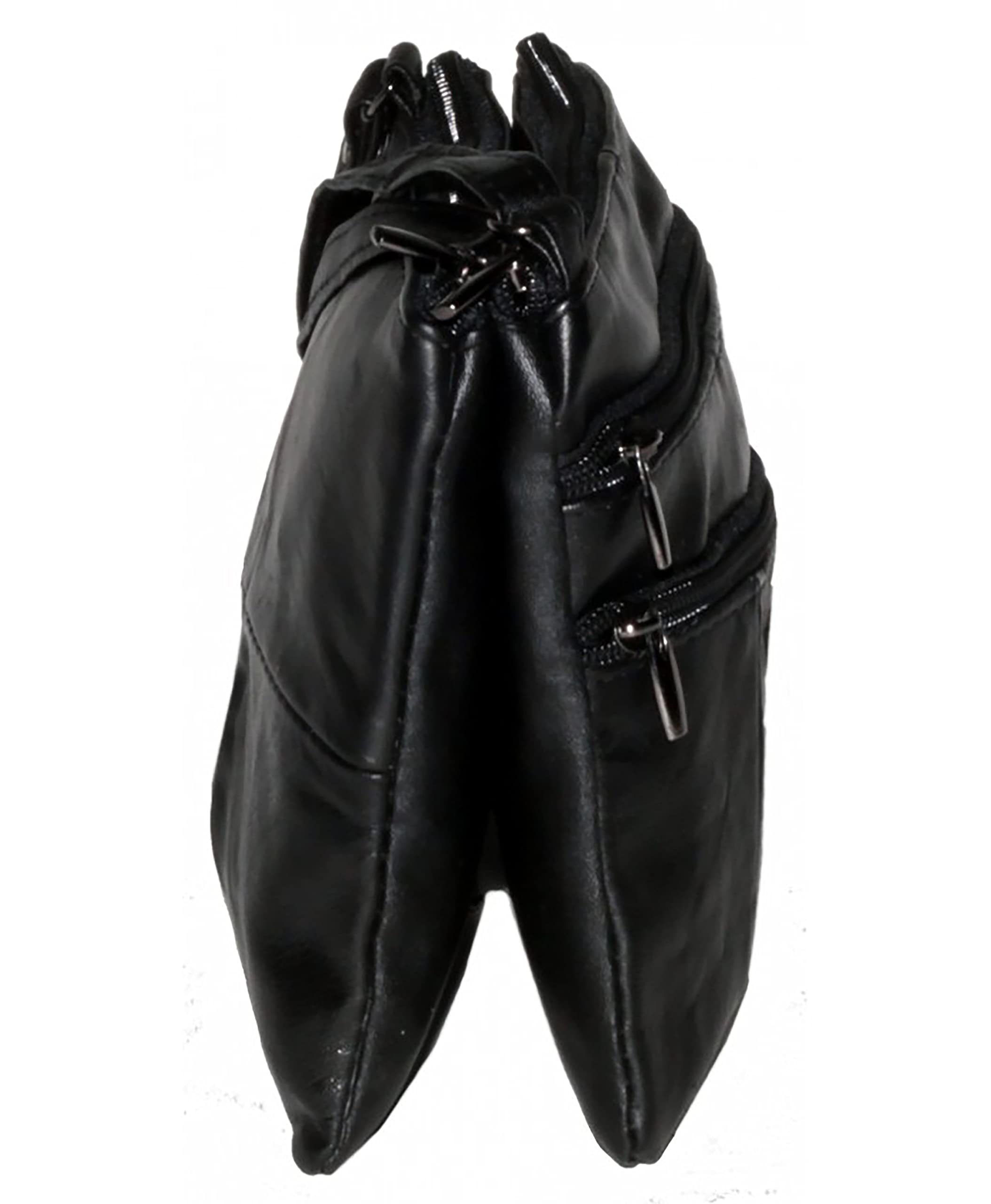 Lorenz Ladies Small Genuine Soft Leather Cross Body / Shoulder Bag (1) # 1941 - Black