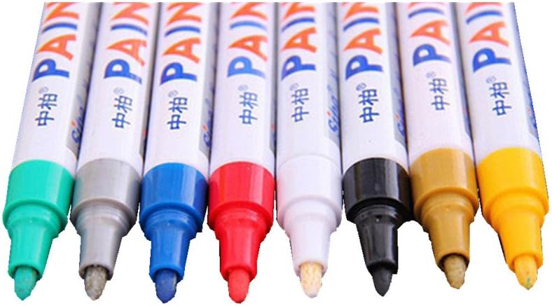 12 Colors Waterproof Car Tyre Tire Tread Rubber Metal Permanent Paint Marker Pen - Yellow bjlongyi