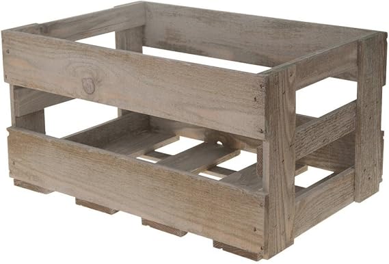 Caja de madera 31 x 46 x 23 cm, de madera, de colour gris-barrido: Amazon.es: Hogar