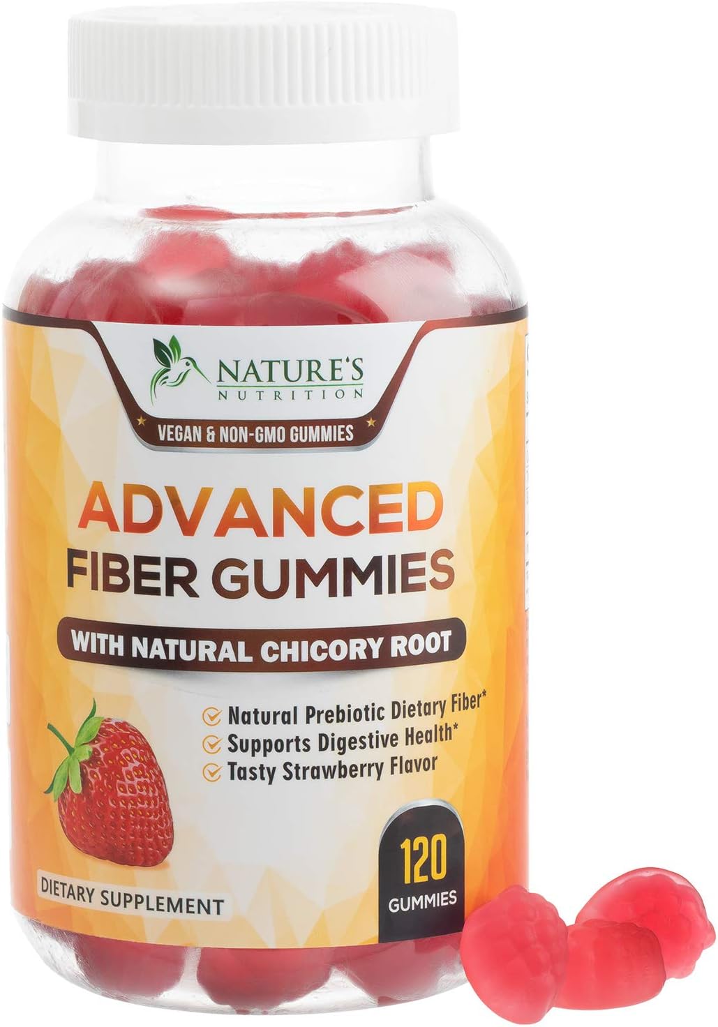 Fiber Gummies for Adults Extra Strength Inulin Gummy 300mg - Natural Dietary Fiber Supplement for Digestion, Heart & Natural Weight Support - 120 Gummies: Health & Personal Care