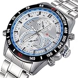 Carrie Hughes Mens Watches Stainless steel Military Sports 30M Waterproof Auto Calendar Watches (CH251)