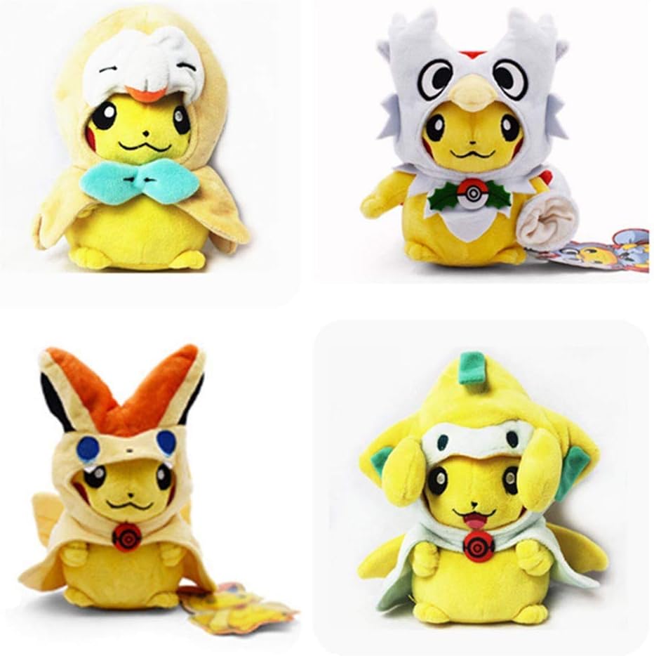 pikachu rowlet plush