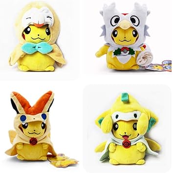 pikachu rowlet plush