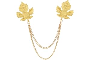 HSQYJ Gold Silver Plated Chain Rose Flower Violin Five-pointed Star Brooches Collar Pins Crystal With Hanging Chain Suit Shirt Lapel Brooch Pin Fashion Jewelry for Men Boy