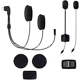 LEXIN Motorcycle Headset Audio Set, 40mm HD Stereo Loud Speakers with Button &amp; Boom Microphone, Type-C Connector, Compatible with G2P, G1, G2