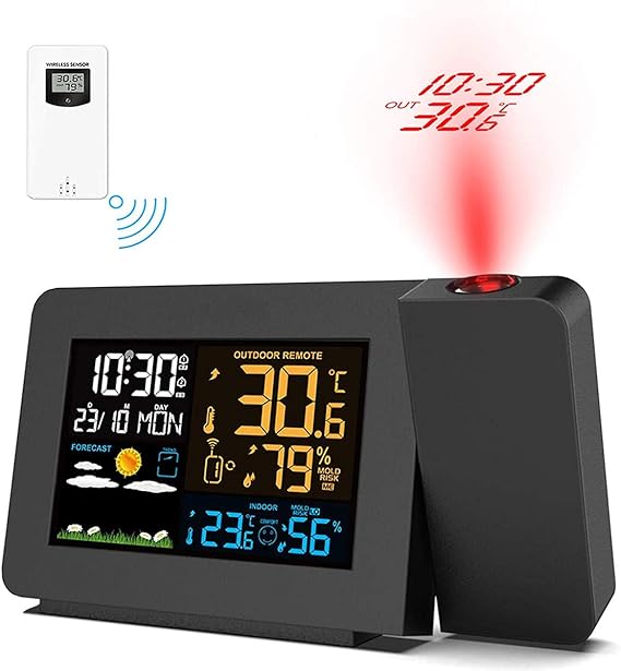 Upgrade Projection Alarm Clock, Weather Station with