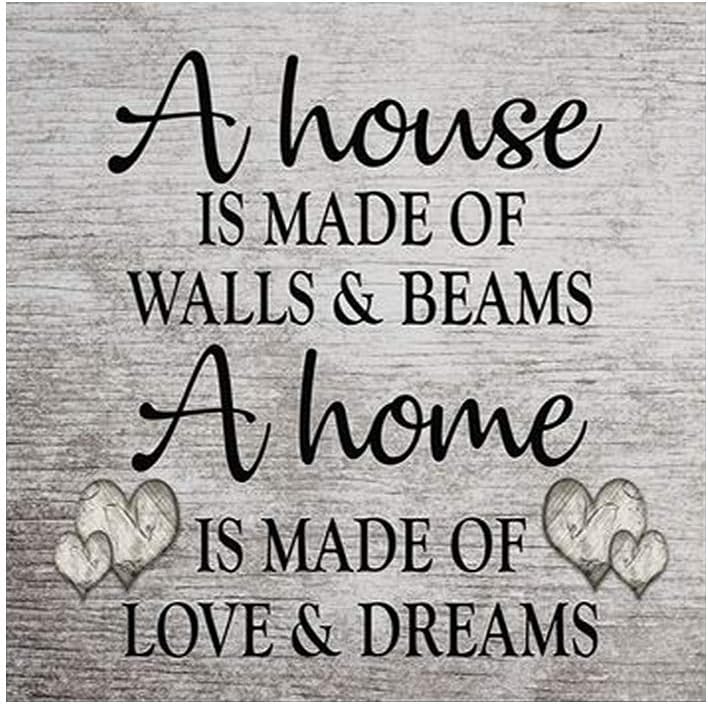 KALAWA DIY 5D Diamond Painting by Number Kit - Round Drill Embroidery Cross Stitch - A Home is Made of Love & Dreams - Home Wall Decoration - 12" W x 12" H