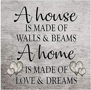 KALAWA DIY 5D Diamond Painting by Number Kit - Round Drill Embroidery Cross Stitch - A Home is Made of Love & Dreams - Home Wall Decoration - 12" W x 12" H