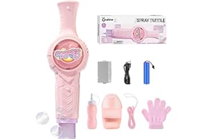 ATG Fog Bubble Machine, Rechargeable Automatic Electric Smoke Bubble Machine, Magic Smoke Bubble Maker, Colorful Lights & Music, Bubble Fog Game for Parties, Beaches, Summer