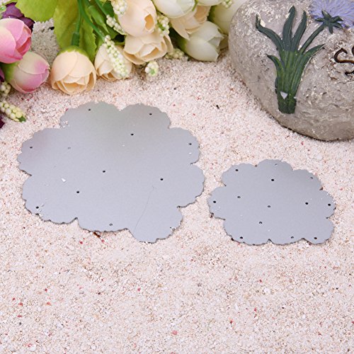 Whitelotous Cutting Dies Cut Dies Stencil Metal Template Mould for DIY Scrapbook Album Paper Card (2 pcs Rose Flower) - Thumbnail 2