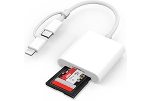 SD Card Reader for iPhone/iPad, Digital Camera Adapter with MicroSD/SD Dual Slot, Memory Card Reader for iPhone 16/15/14/13 P