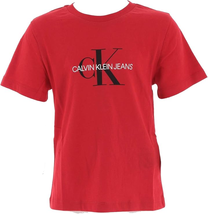 Calvin Klein Unisex ShortSleeved TShirts Red Amazon.co.uk Clothing