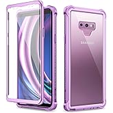 Dexnor Galaxy Note 9 Case with Screen Protector Clear Military Grade Rugged 360 Full Body Protective Shockproof Hard Back Cover Defender Heavy Duty Bumper Case for Samsung Note 9 - Purple