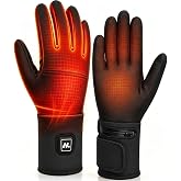 Heated Glove Liners for Men Women, Thin Rechargeable Electric Warm Gloves, Touchscreen Thermal Heating Gloves for Ski Snowboard Running Winter Outdoor