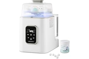 AURAKICH Baby Bottle Washer, Sterilizer & Dryer - All-in-One Pro Cleaning Machine with Fishbone Spray Arm, Self-Cleaning & AU