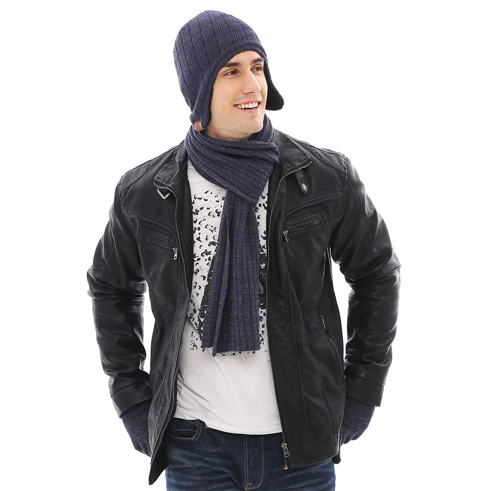 VBIGER Women Men Winter Hat Scarf Gloves Knitted Set,3 Pieces
