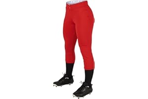 Champro Girls Fireball Low-Rise Knicker-Style Fastpitch Softball Pants in Solid Color with Reinforced Knees