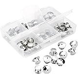 SUBANG 40 Pieces Metal Pin Backs Locking Pin Keepers Locking Clasp with Storage Case