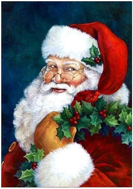 Diy Oil Painting Acrylic Paint By Number Of Children And Adultschristmas Wreath Santa Claus