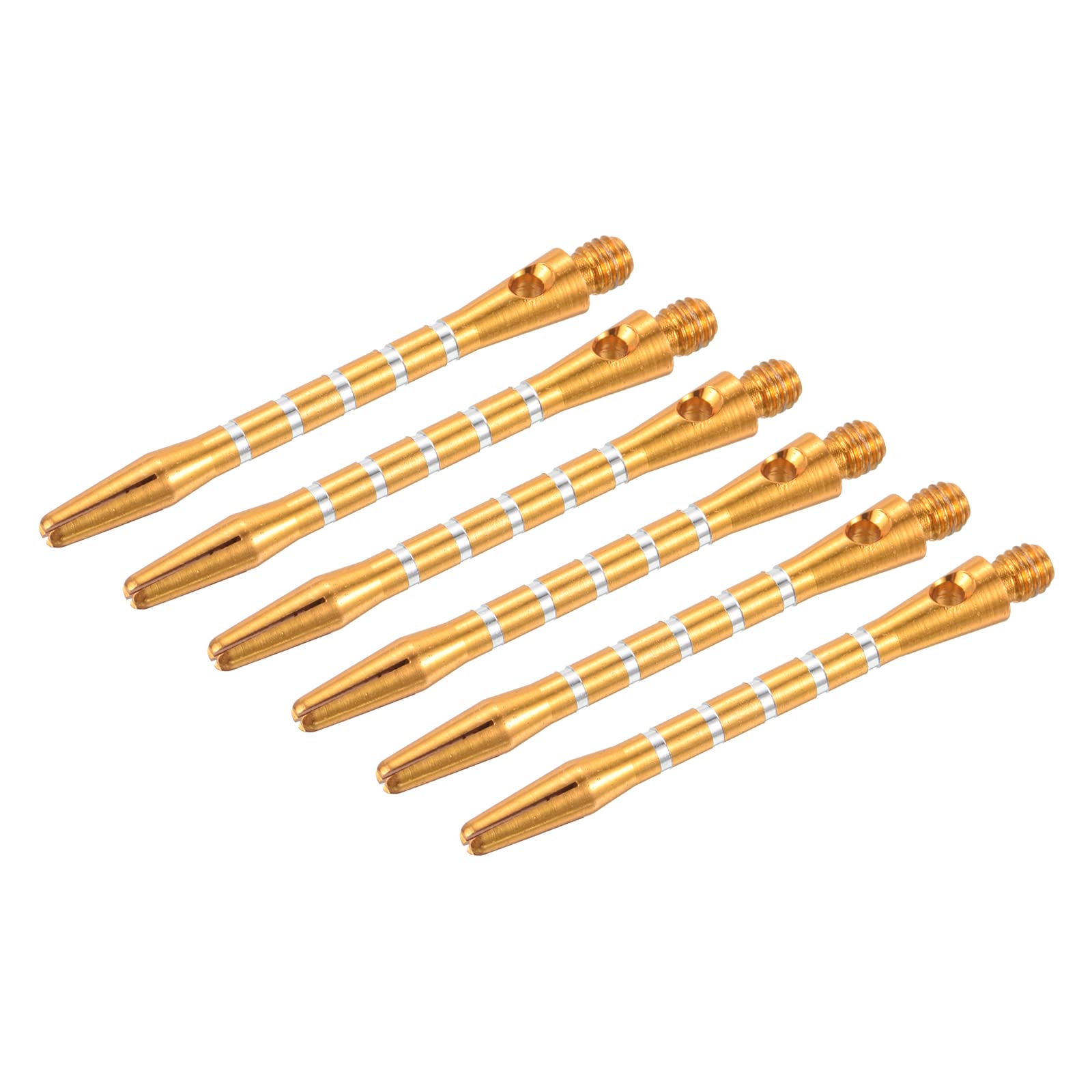 PATIKIL 48mm Dart Shafts, Medium 2BA Thread Aluminum Dart Stems Dart Accessories for Steel Tip - 6 Pack (Gold Tone)
