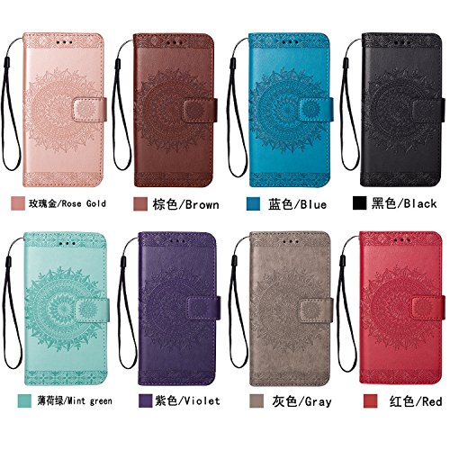 DAMONDY for Galaxy Note 10 Plus Case,Embossed Totem Flowers Stand Wallet Purse Card ID Holders Design Flip Cover TPU Soft Bumper PU Leather Magnetic for Samsung Galaxy Note 10 Plus-Brown - Thumbnail 5