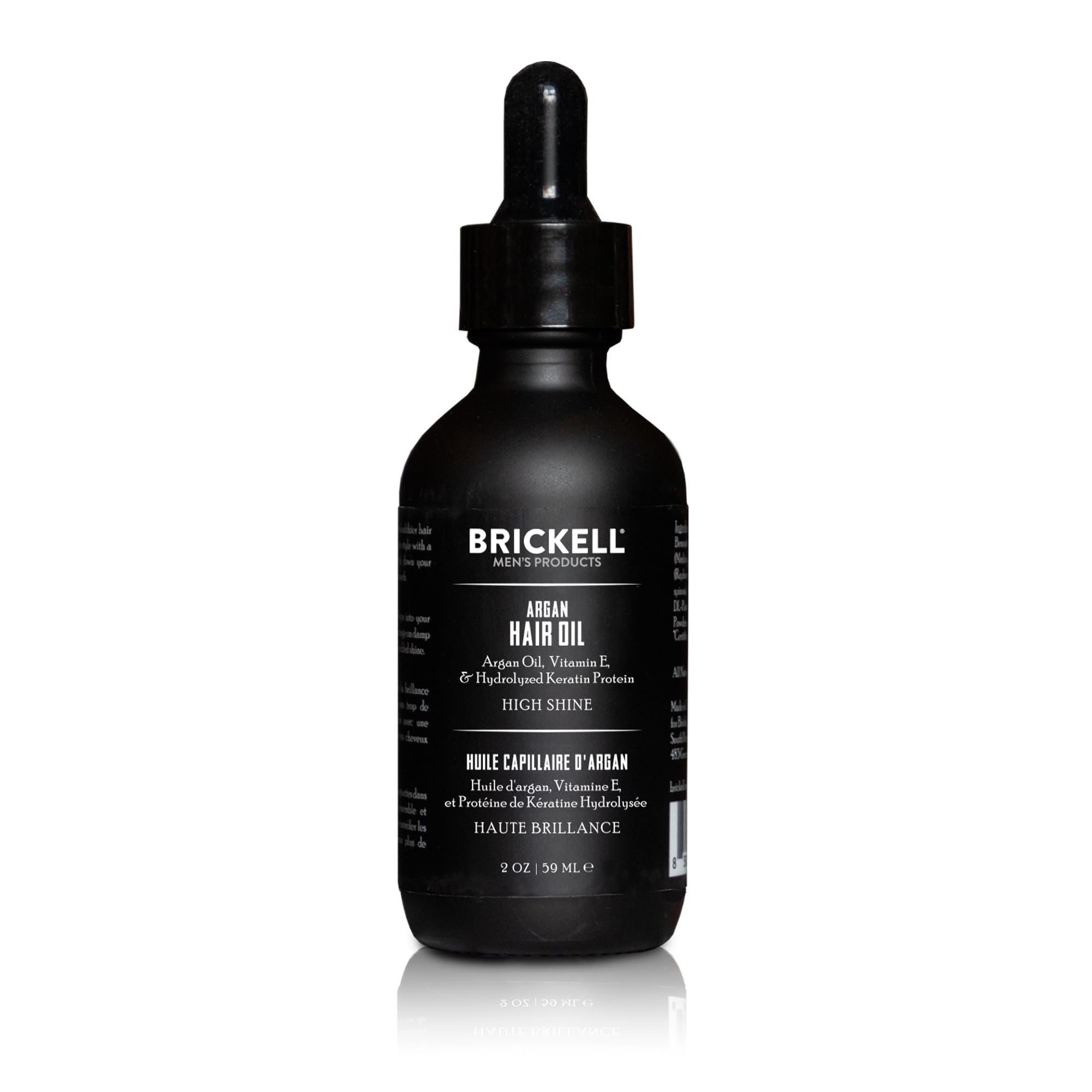 Brickell Men's Argan Oil for Hair, Natural and Organic, Lightweight Hair Treatment, 59 ml, Scented