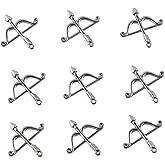 Uniquer 100Pcs Antique Silver Bow and Arrow Charms Pendants,Archery Charms with Loop for DIY Jewelry Making,Necklaces,Earrings,Key Chains