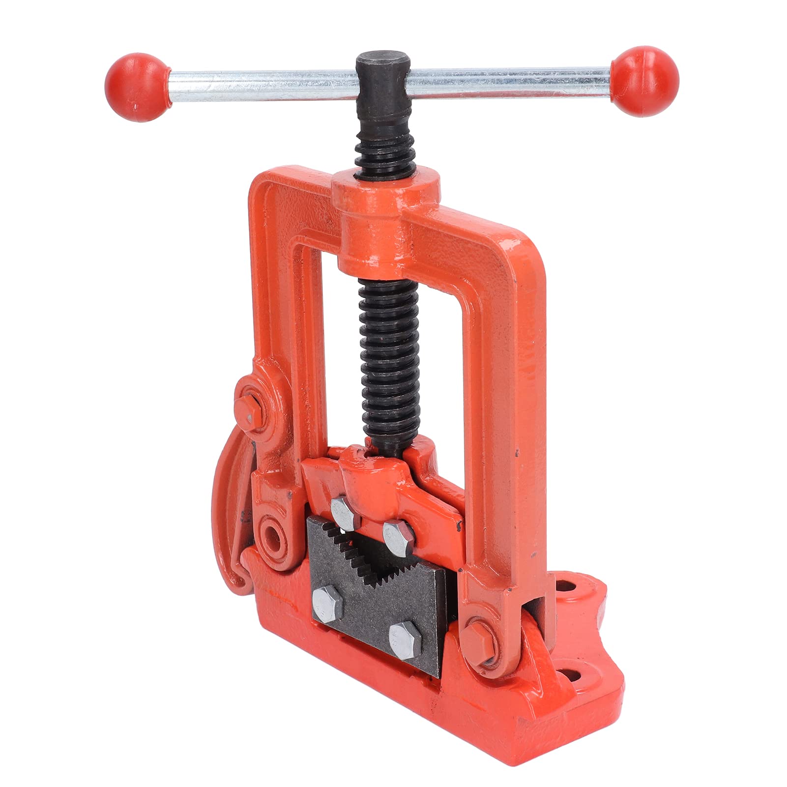 Pipe Clamp Strong Utility Bench Vise Hand Tools Cutting Edge Plumber Tool for Reaming Threads, Cutting and Connecting Tubes, etc.