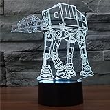 Star Wars AT-AT Night Light 3D LED illusion 7 Color Touch Button Desk Lamp Room Decor Light