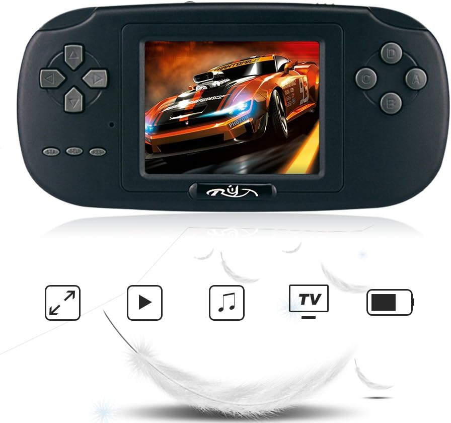 Rongyuxuan Handheld Game Console, 2.8 Inch LCD PVP Game Player USB Charged Classic Handheld Game Console 168 Games Built-in, Birthday for Children
