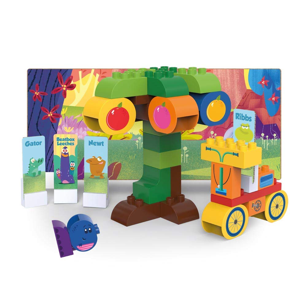 BIOBUDDI BB-0153 Swampies Belly Monsters Organic Building Blocks for Plugging, Compatible with Other Brands, Made of Organic Plastic, 34 Clamping Blocks