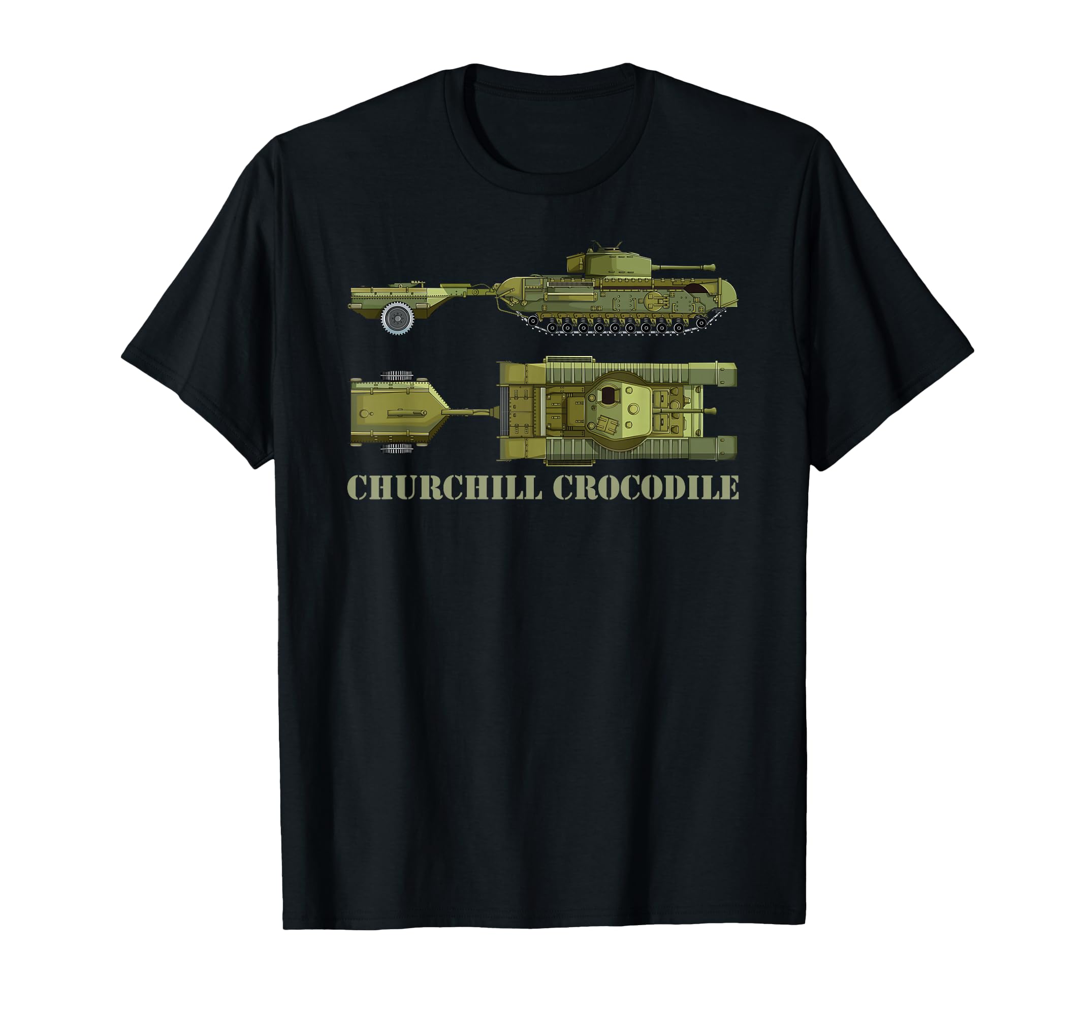 British WW2 flame-throwing Tank Diagram T-Shirt
