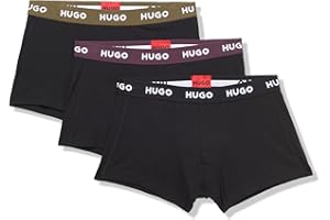 HUGO Men's 3 Pack Bold Logo Cotton Stretch Trunks