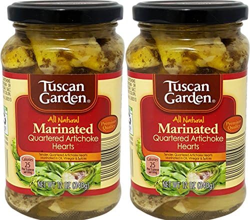 Marinated Quartered Artichoke Hearts (Pack of 2), 12 oz Jars - Tuscan Garden