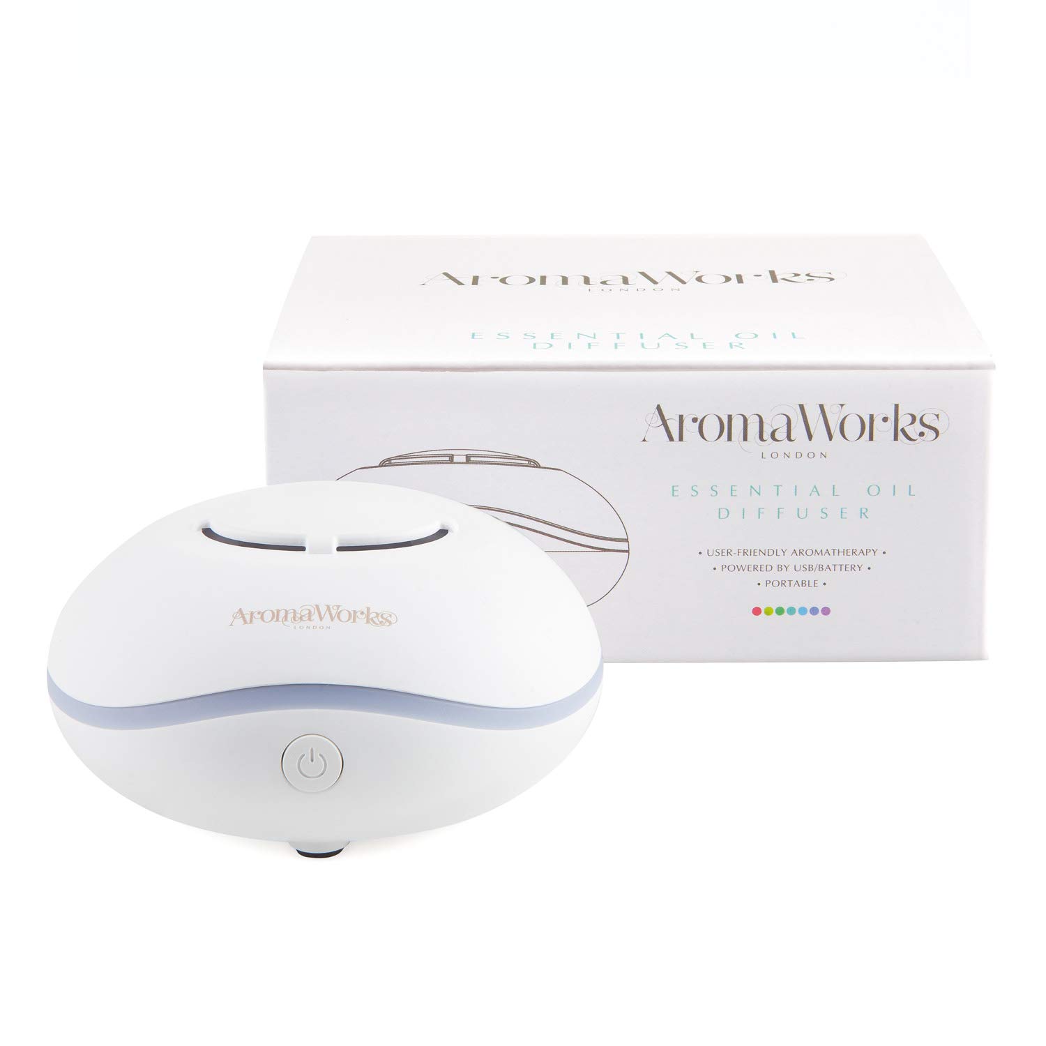 Amazon Com Aromaworks Usb Aroma Electric Diffuser Travel Size Aromatherapy Battery Operated Soft Mood Lighting Absorbing Pads Beauty